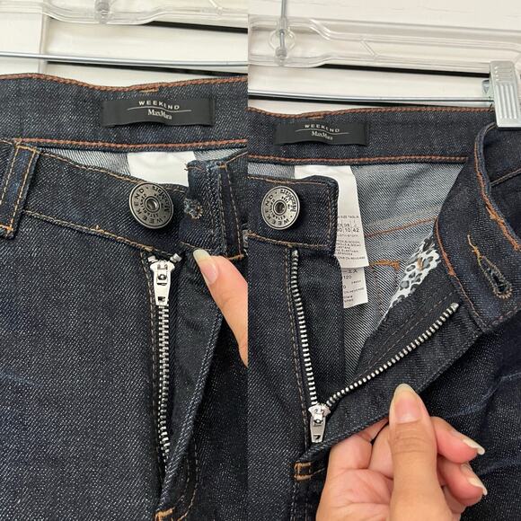 MaxMara Weekend New Bootcut Jeans FitW116 Stretch, Size US 8, butterfly patch. - Picture 9 of 12